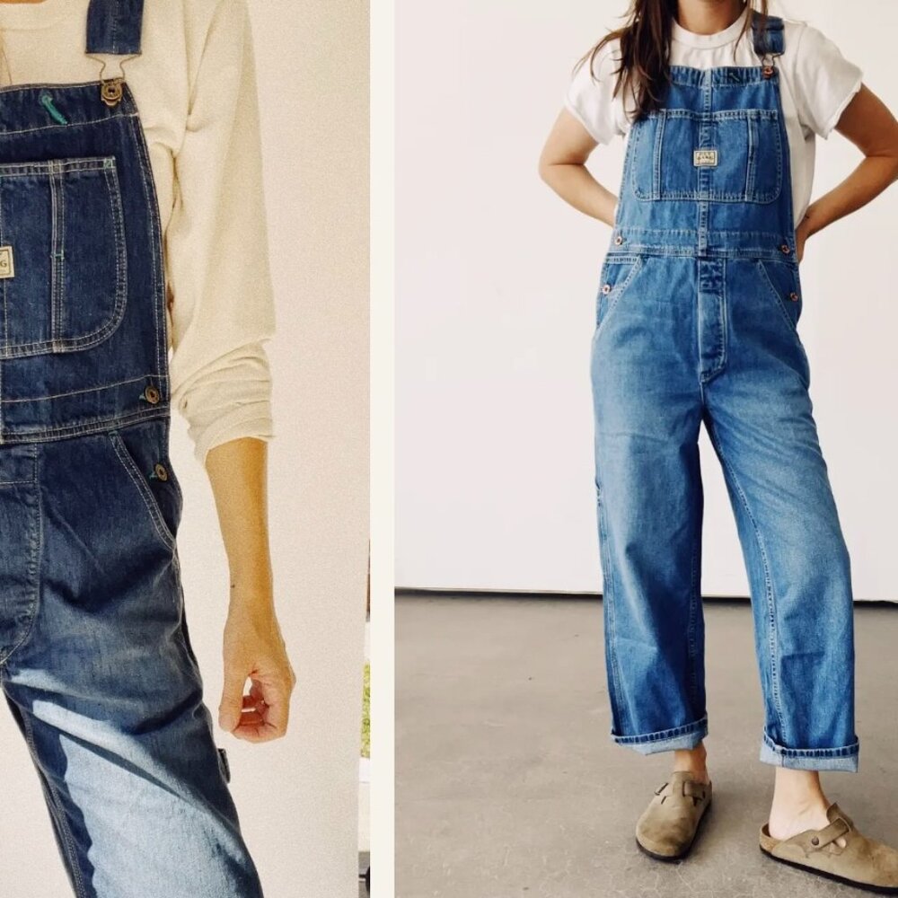 Hey Gang Overalls Vintage Wash with knee patch